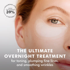 Skyn ICELAND hyaluronic acid and peptides formula providing visible hydration under the eyes.