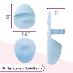 Slick Solutions silicone brush side with fine bristles for exfoliation.