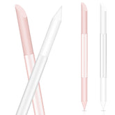 Sliverdew glass cuticle pusher front view, elegant crystal tool for precise prep.