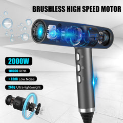 Slopehill hair dryer delivers up to 58 m/s airflow for quick styling.
