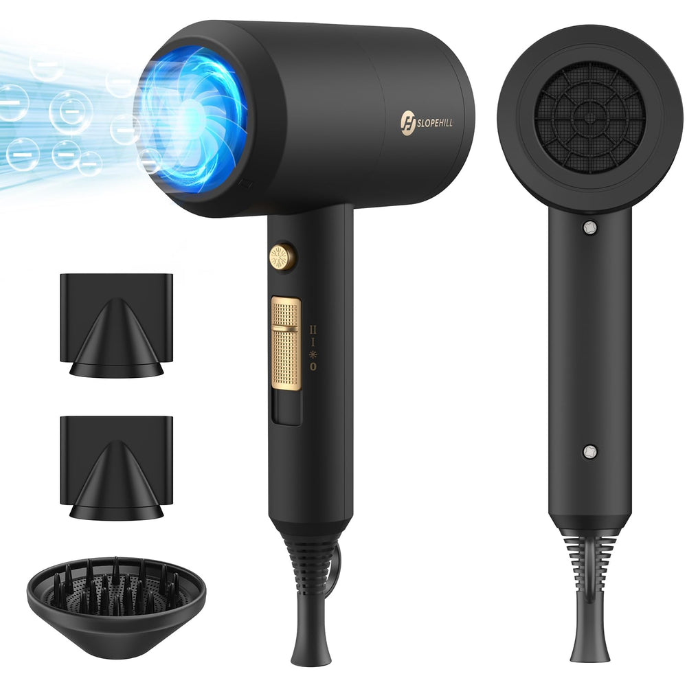 Slopehill professional ionic hair dryer with concentrator nozzle for precise styling and fast drying.
