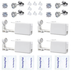 SLVIEKAE ear piercing kit with disposable gun and 3mm CZ stud for at-home use.