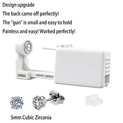 SLVIEKAE four-pack ear piercing guns in packaging, ready for home use.