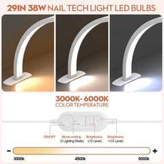 SLYFTE foldable nail desk light with built-in phone holder for tutorials