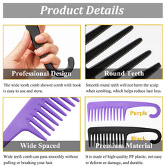 Close-up of SmaringWing detangler comb gliding through wet curly hair