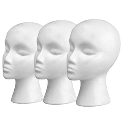 Smilco 11-inch tall female foam wig head for secure display and transport.