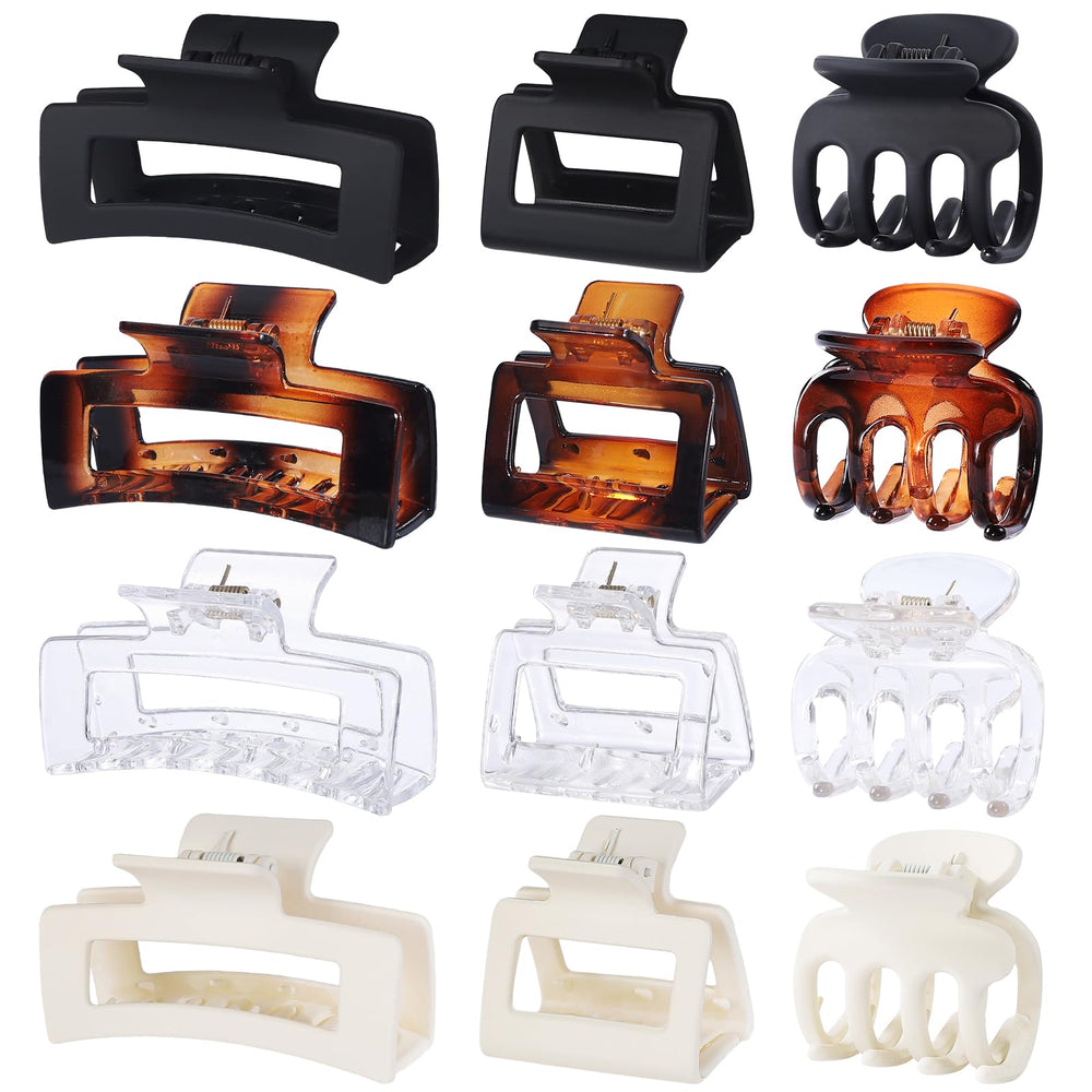 SMKSL 12-piece hair clips set with small claw clip for gentle hold and versatile styling.