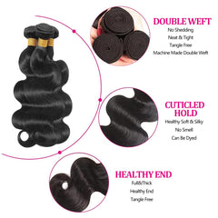 Smoothair Body Wave Bundles weft detail with durable double machine weft