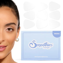 Smoothies Triangle Wrinkle Patches applied overnight around the eyes for smoother skin