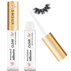 SMSUX clear eyelash glue bottle offers reliable hold for sensitive eyes.