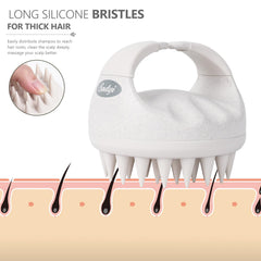 Sndyi long silicone bristles penetrate thick hair for deep cleansing