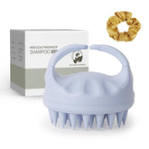 Sndyi scalp massager brush with wheat straw body and silicone bristles for deep cleansing.