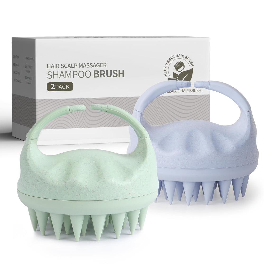Sndyi scalp massager with wheat straw for safe, eco-friendly cleansing.