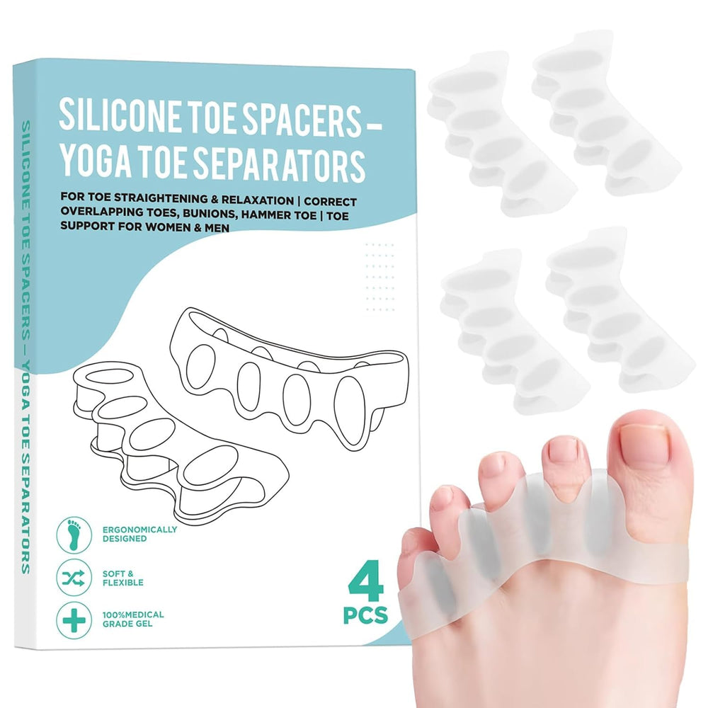 SNGBYTU toe spacers set, front view, compact design for all-day wear.
