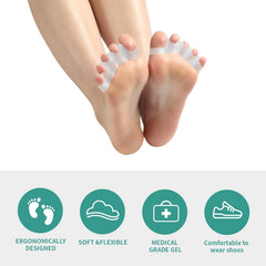 SNGBYTU toe spacers set, side view, stable fit for toe alignment.