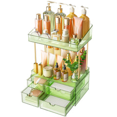 SNSLXH storage tower side view showing two shelves for perfumes and serums