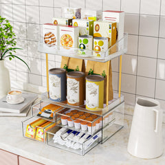 SNSLXH compact storage on counter for skincare, perfume, and small items