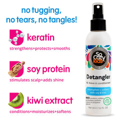 SO COZY Detangler on kids' hair delivers soft, silky results after use