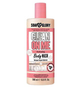 Soap & Glory Gel de Ducha Clean On Me, botella frontal, hidratación suave para uso diario.