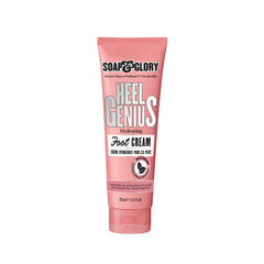 Soap & Glory Heel Genius cream jar close-up showing rich texture for dry feet