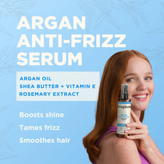 Soapbox suero de argán, control de cabellos sueltos para peinados pulidos.