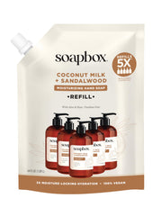 Soapbox liquid hand soap refill in coconut milk and sandalwood for the kitchen or bathroom