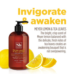Soapbox Meyer Lemon hand soap pump bottle with bright, uplifting fragrance
