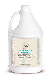Soapbox Sea Minerals Blue Iris bottle pour for a fresh ocean-inspired cleanse.