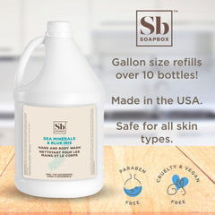 Soapbox Sea Minerals Blue Iris foaming lather for daily moisturizing.