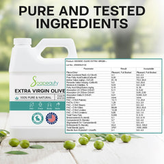 Soapeauty Olive Oil pour showing easy application for daily skin or hair care.
