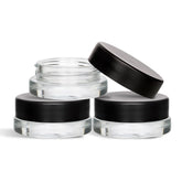 SODO LOCO 7ml glass jar with low profile black lid for compact storage
