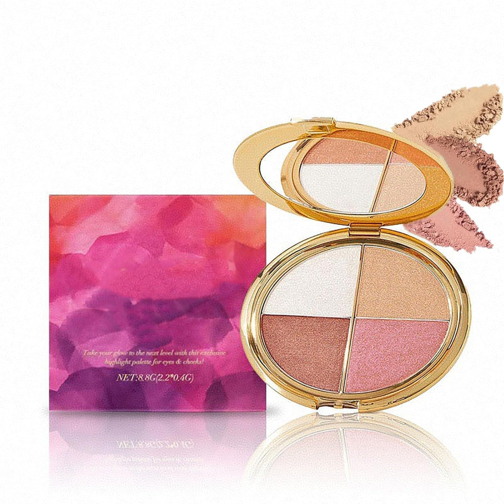 Soelegant paleta 4 colores, compacto para maquillaje diario.
