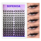 SOFENIDA fox-eye cluster set with 12 rows for easy DIY lash application