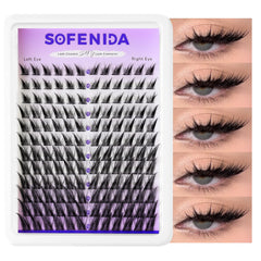 SOFENIDA fox-eye cluster set with 12 rows for easy DIY lash application