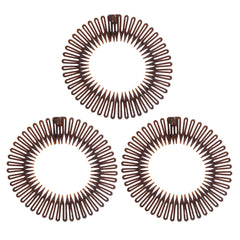 Soft 'N Style brown circle headbands, pack of three for secure, comfortable wear.