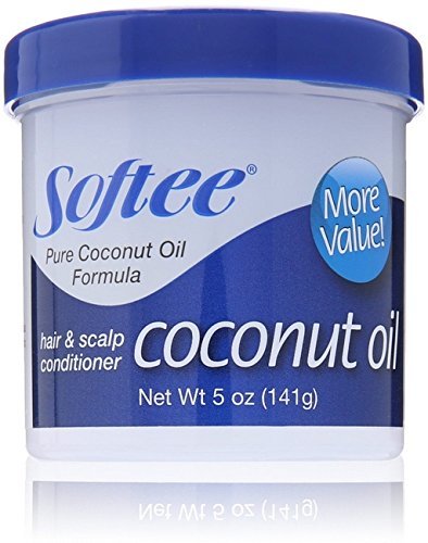 Softee Acondicionador con aceite de coco, botella de 5 oz para cabello suave y nutrido