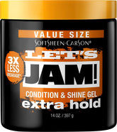 SoftSheen Lets Jam gel, botella derramando: brillo y fijación suave para todo tipo de cabello