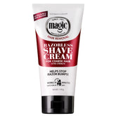 SoftSheen-Carson Magic Razorless Shaving Cream bottle shown for easy body hair removal.