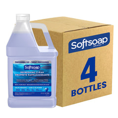 Softsoap antibacterial hand soap refill in a 1-gallon bottle for easy dispenser refills.