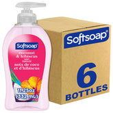 Softsoap coco hibisco, botella con dispensador para manos, fragancia agradable para lavado diario.