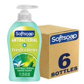 Softsoap jabón antibacteriano para manos, frontal de la botella, ideal para lavado diario.