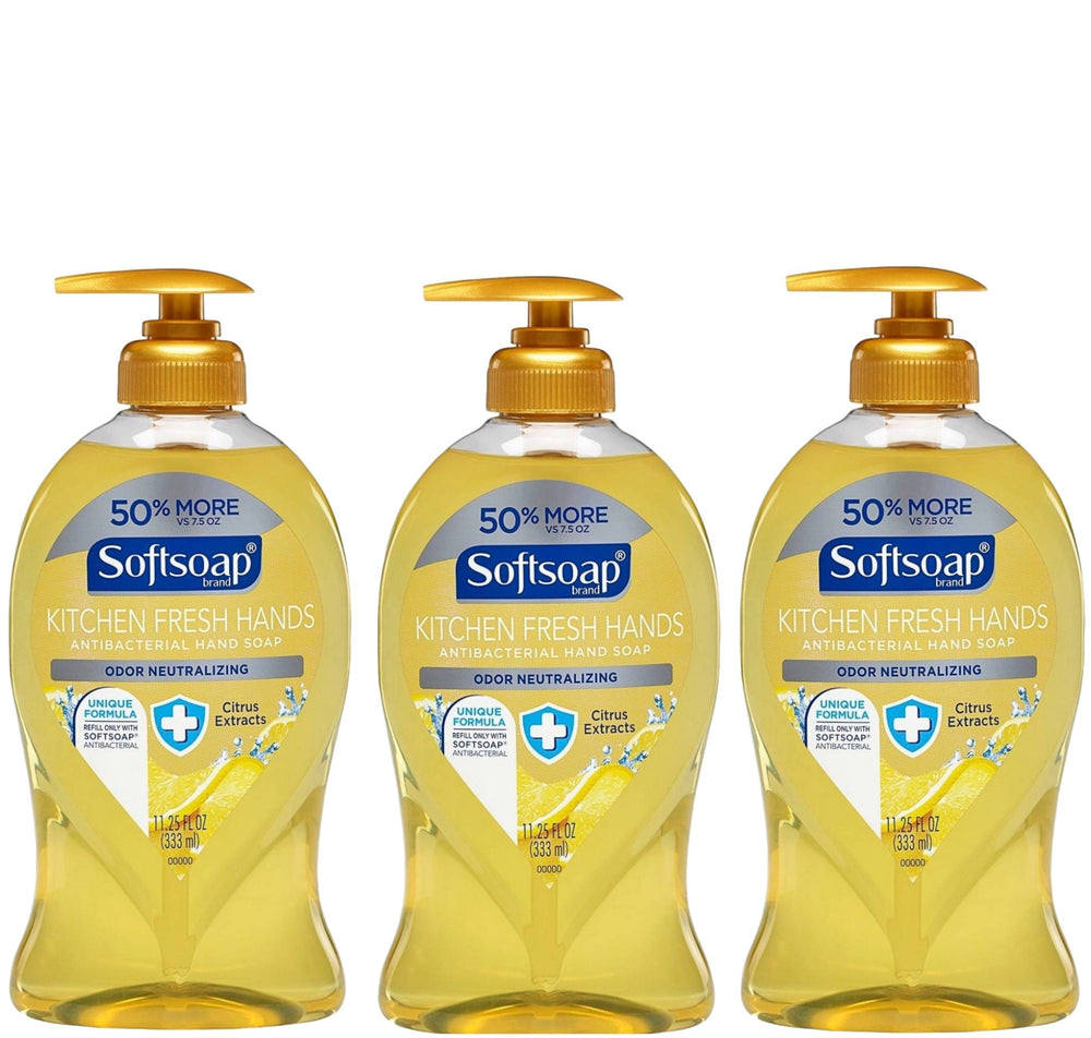 Softsoap Kitchen Fresh botella vertida: aroma cítrico para refrescar manos al cocinar.