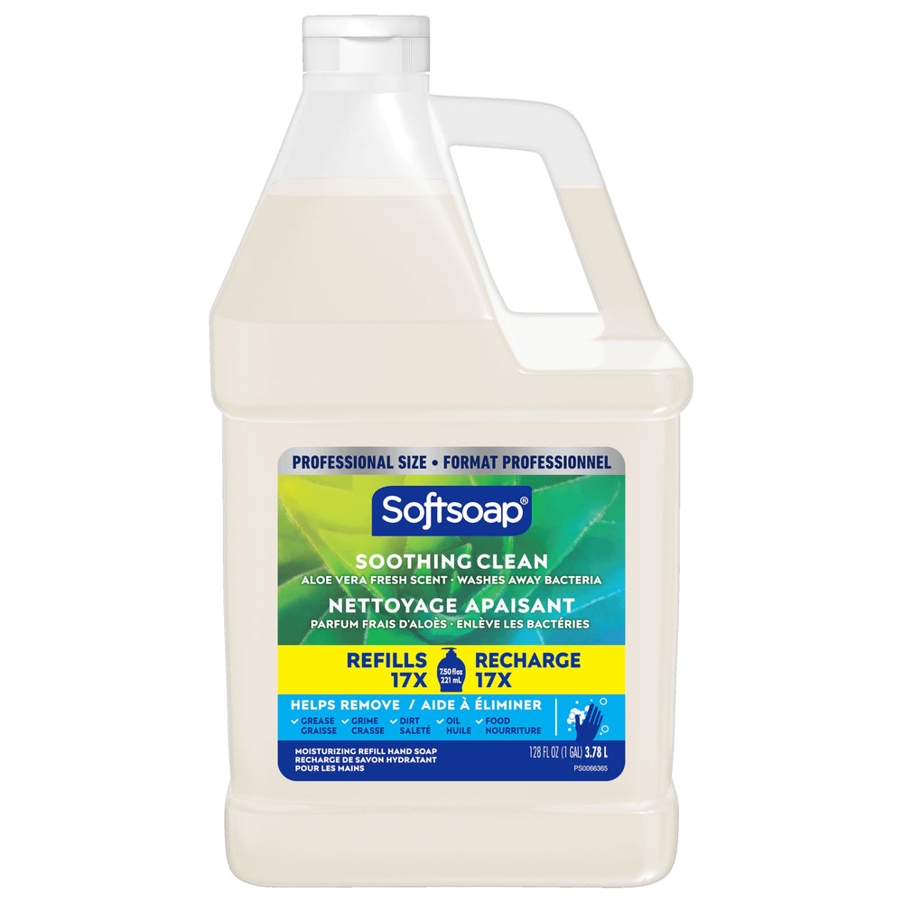 Softsoap refill gallon front view for easy dispenser refills