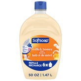 Softsoap Milk & Honey refill bottle, 50oz, ready for easy ongoing hand cleansing.