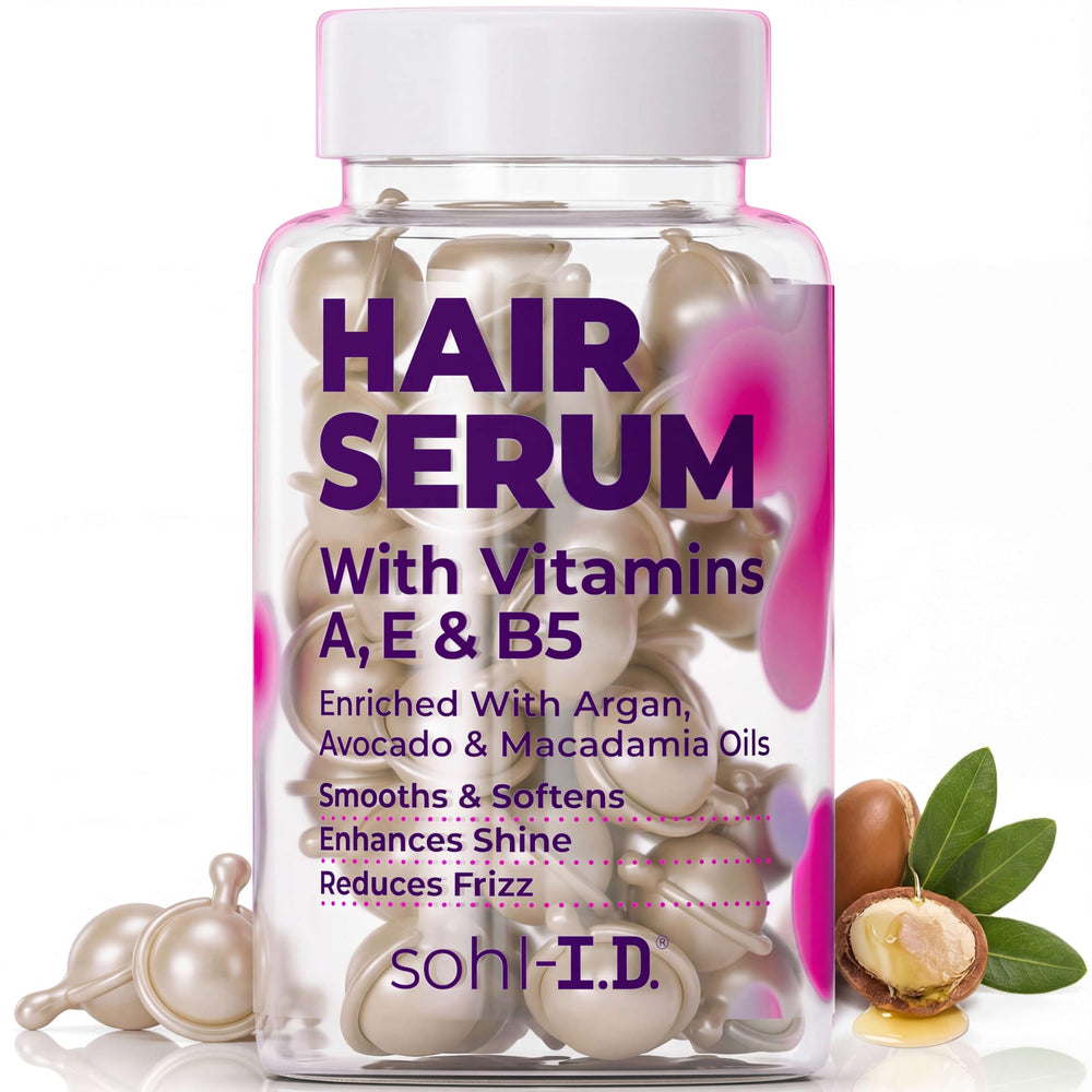 sohl-i.d. hair serum bottle for frizz control and shine