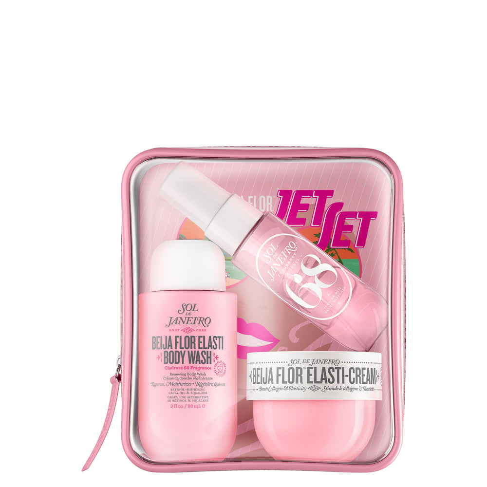 Sol de Janeiro Beija Flor Jet Set bundle shown for travel-ready skincare routines