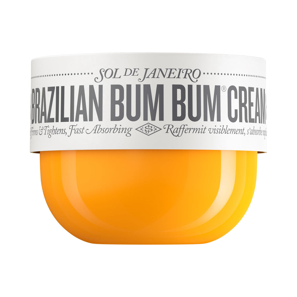 Sol de Janeiro Bum Bum Cream jar close-up shows rich texture for smooth skin