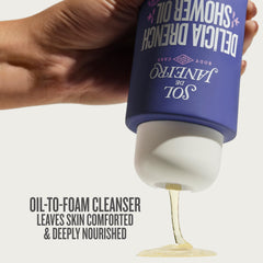 Delícia Drench Shower Oil foaming in the shower delivering rich moisture