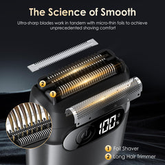 Sonatraxs titanium alloy blades with floating technology for comfortable closeness