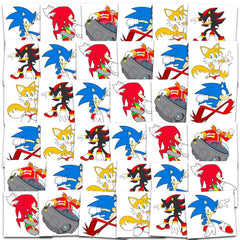 Sonic The Hedgehog tatuajes licenciados para fiestas, divertidos para invitados